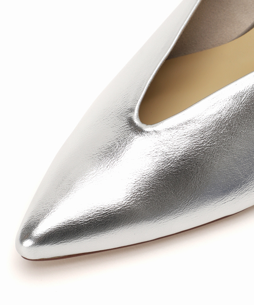 美品【LE TALON 】ポインテッドトゥ　Vカット　ハイバンプパンプス23.5 追加》4.5cmポインテッドハイバンプパンプス（パンプス）｜LE