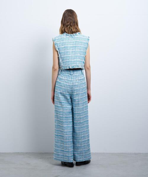 LANVIN en Bleu ベスト ジレ ツイード2WAYショートベスト