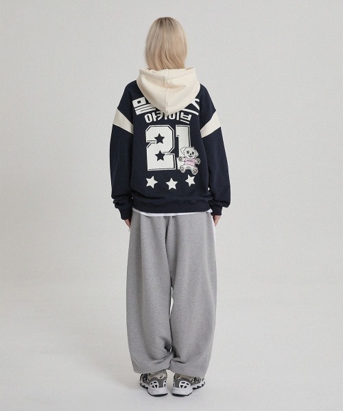 【WAIKEI】マルチーズカラーブロックフーディー 2色 WaiKei パーカー 「UNISEX」Wai Kei／ハングルマルチーズ