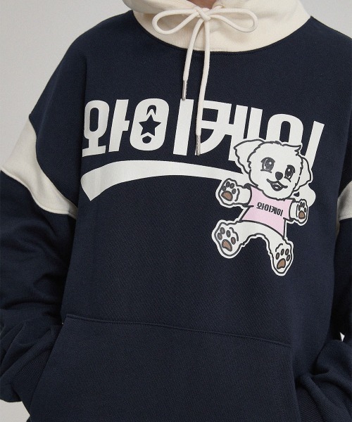 【WAIKEI】マルチーズカラーブロックフーディー 2色 WaiKei パーカー 「UNISEX」Wai Kei／ハングルマルチーズ