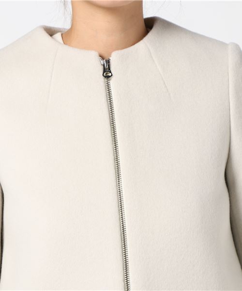 「IENA」 ノーカラーコート 40 ベージュ レディース_画像4