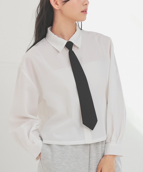 Honeys ブラウス シャツ ネクタイ付シャツ レディース : ZOZOTOWN 