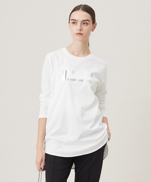 tシャツ シンプルジャージープリントTシャツ レディース