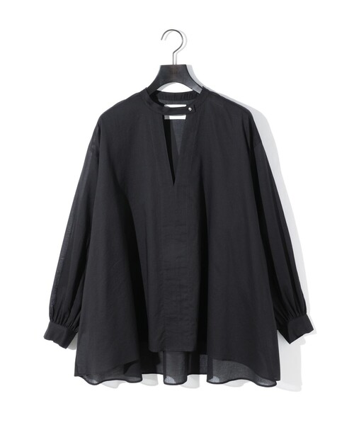 ブラウス シャツ MIDIUMISOLID for Ladies スタンドカラースキッパーシャツ レディース