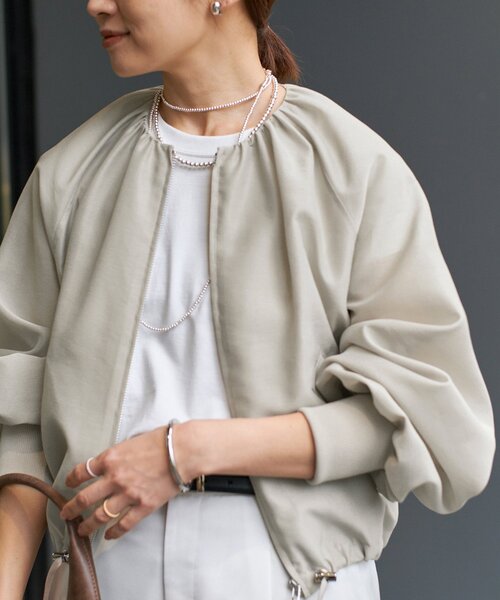 IENA コート アウター シアーノーカラーブルゾン レディース