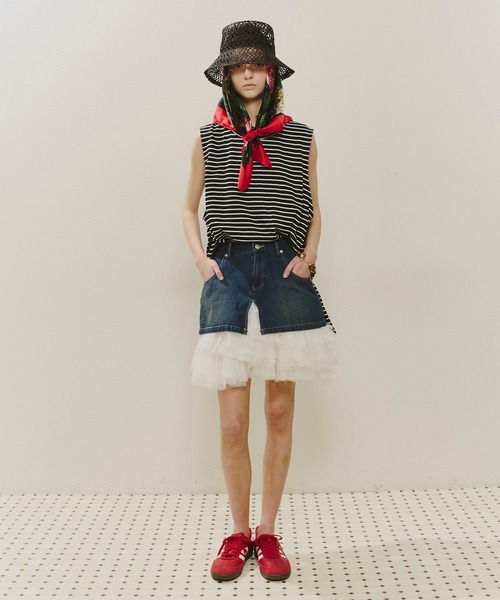 J1U BY LA BELLE ETUDE】ボリュームチュールリボンスカート J1U