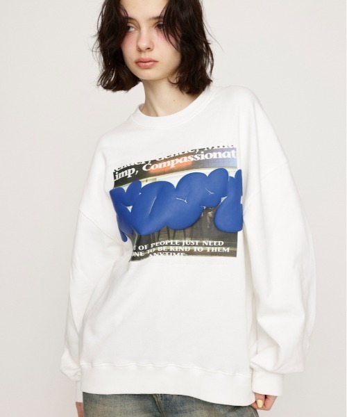 SLY トレーナー スウェット PUFFER LOGO PHOTO SW TOPS