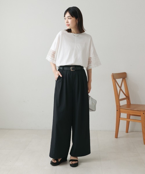 Cygne チノワイドパンツ Eric ブラック Cygne チノワイドパンツ Eric