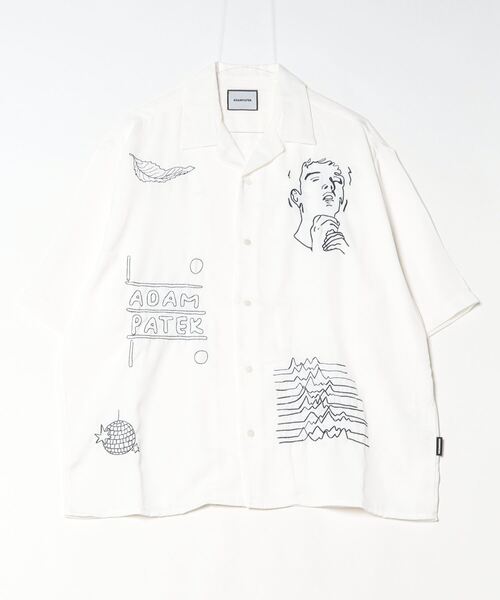 ブラウス シャツ 「ADAMPATEK/アダムパテック」ovmad embroidery short sleeve shirt/刺繍入りドレープ半袖シ