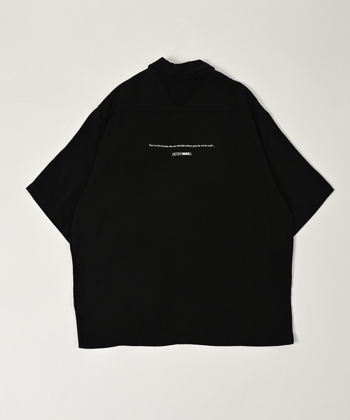 ブラウス シャツ 「ADAMPATEK/アダムパテック」ovmad embroidery short sleeve shirt/刺繍入りドレープ半袖シ ADAM PATEK シャツ ADAMPATEK/mad embroidery short sleeve