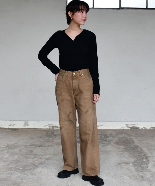 ATELLIER WELLS BY JOHNBULL カツラギオーバーダイ ATELLIER WELLS BY JOHNBULL】カツラギオーバーダイワイドパンツ