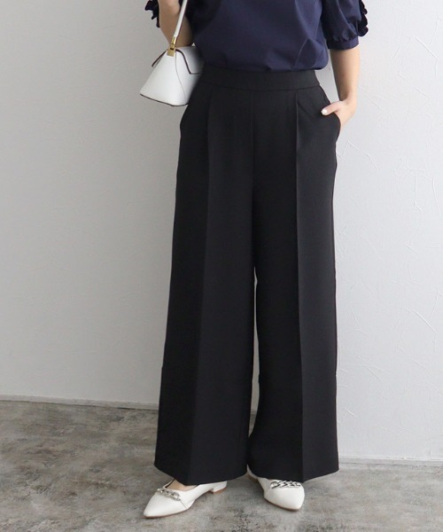 Pierrot（ピエロ） ワイドパンツ パンツ 接触冷感高見えワイドパンツ
