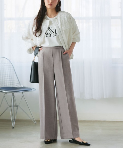 Pierrot（ピエロ） パンツ 接触冷感高見えワイドパンツ レディース