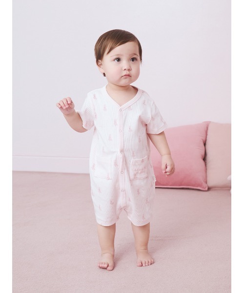 ベビー服 ロンパース 「BABY」ぬいぐるみ柄ロンパースの画像