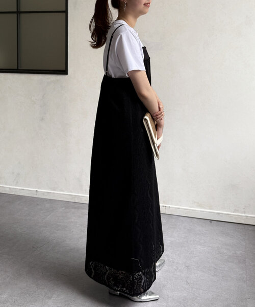 Chez toi（シェトワ） ワンピース カーテンレースキャミワンピース