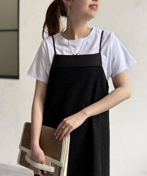 Chez toi（シェトワ） ワンピース カーテンレースキャミワンピース