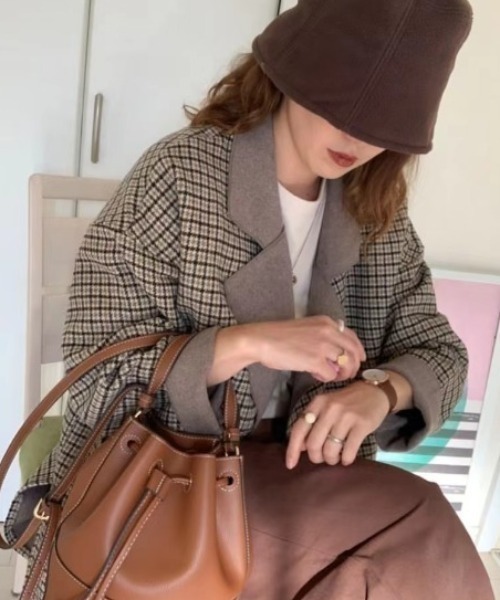 「ECLIN」 チェスターコート FREE ブラウン レディース_画像3