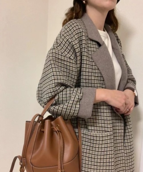 「ECLIN」 チェスターコート FREE ブラウン レディース_画像6