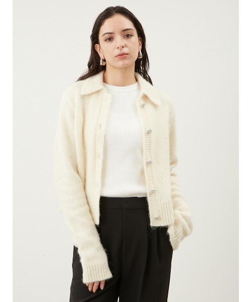 「Mila Owen」 ニットカーディガン 1 ホワイト レディース_画像3