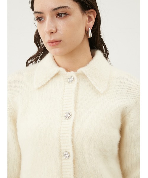 「Mila Owen」 ニットカーディガン 1 ホワイト レディース_画像6