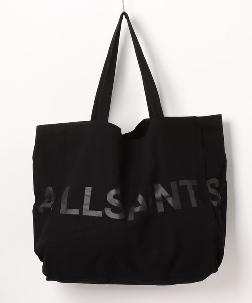 【ALLSAINTS】ラージロゴ トートバッグ オーガニックコットン 黒 ALLSAINTS トートバッグ BIGGY LARGE TOTE BAG | ラージ トート