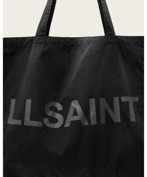【ALLSAINTS】ラージロゴ トートバッグ オーガニックコットン 黒 ALLSAINTS トートバッグ BIGGY LARGE TOTE BAG | ラージ トート