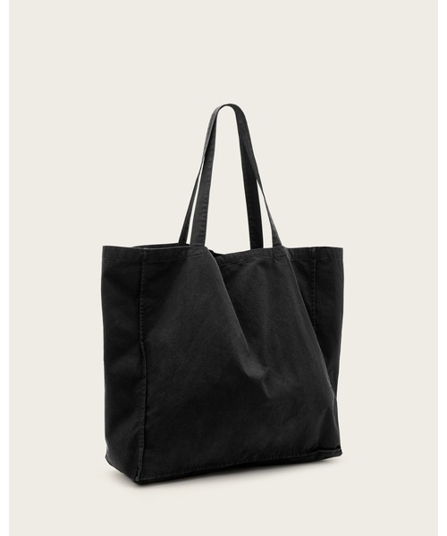 【ALLSAINTS】ラージロゴ トートバッグ オーガニックコットン 黒 ALLSAINTS トートバッグ BIGGY LARGE TOTE BAG | ラージ トート