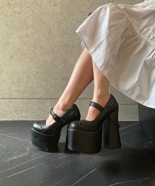 Charla Tedrick パンプス チャンキーヒール メリージェーンパンプス