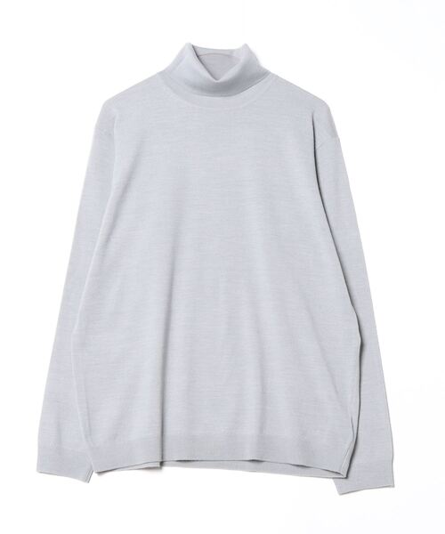 「SHIPS Colors」 タートルネックニット MEDIUM ライトグレー メンズ_画像2