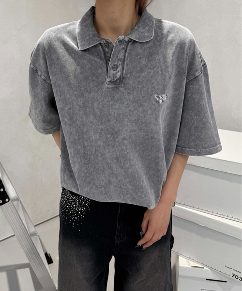 kolor 鹿の子ポロシャツ kolor 22ss】鹿の子 ポロシャツ グリーン サイズ1