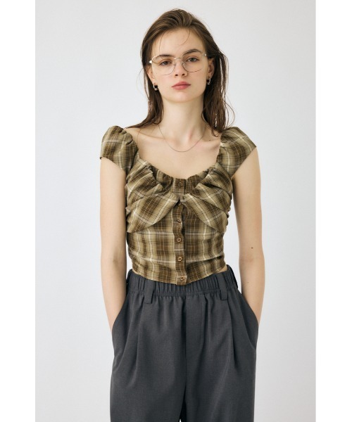 ブラウス シャツ Gathered Layered Camisole レディース MOUSSY ブラウス シャツ LAYERED GATHERED CHECK レディース