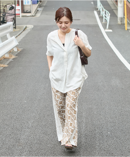 JOURNALSTANDARD☆ レーヨン麻 ノーカラーブラウス　新品 レーヨン麻ノーカラーブラウス（シャツ／ブラウス）｜JOURNAL