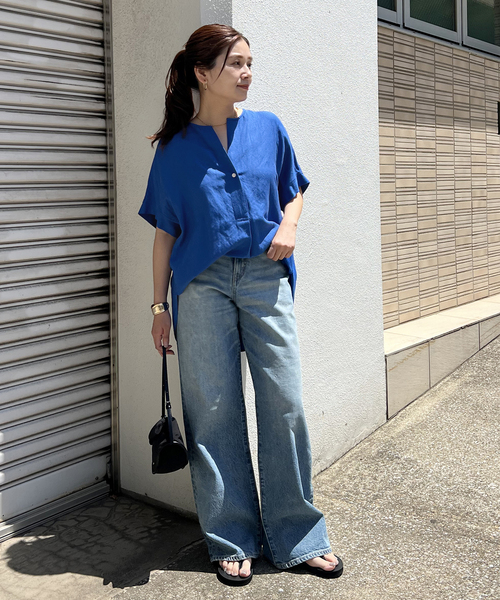 JOURNAL STANDARD シャツ ブラウス レーヨン麻ノーカラー