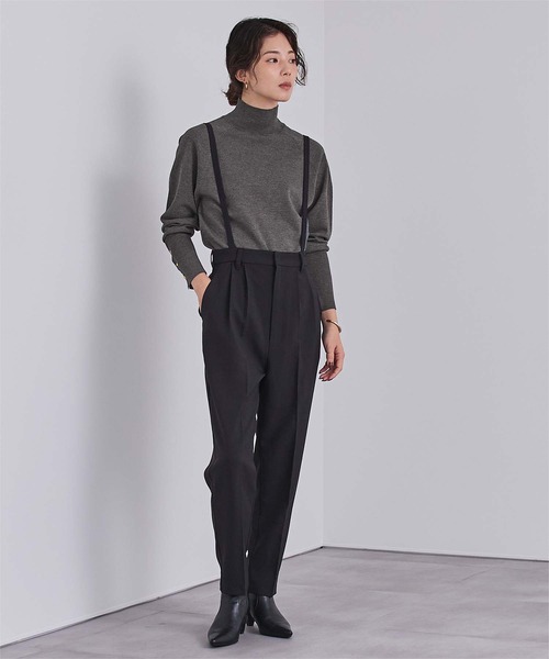 ur's（ユアーズ） ニット セーター ハイネックゴールド釦ラグラン