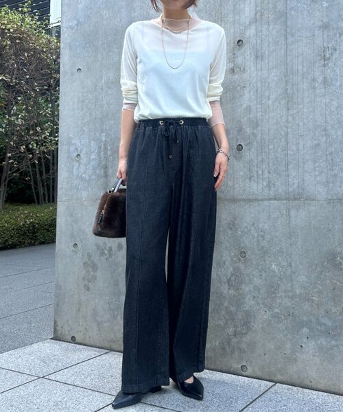 ジーンズ デニム デニムパンツ 「2サイズ展開/オールシーズン」デニムイージーパンツ レディースの画像