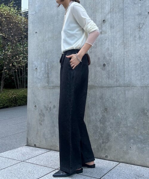 ジーンズ デニム デニムパンツ 「2サイズ展開/オールシーズン」デニムイージーパンツ レディースの画像