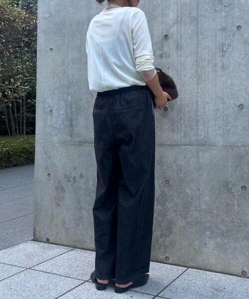 ジーンズ デニム デニムパンツ 「2サイズ展開/オールシーズン」デニムイージーパンツ レディースの画像