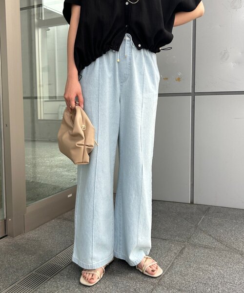 jena espace merveilleux センターシームデニムパンツ 夏でもストレスフリー／美脚革命デニム】センターシーム