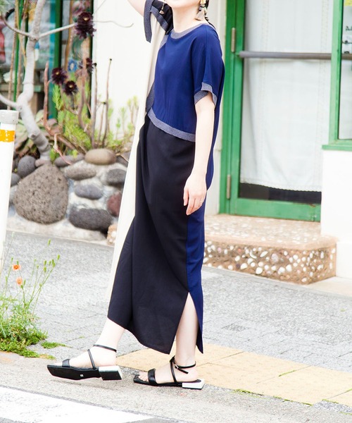 美品✨osmosis ステッチベルト切り替えワンピース フリーサイズ OSMOSIS ワンピース 2WAY切替ワンピース : ZOZOTOWN Yahoo!店