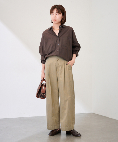 FRAMeWORK スラックス パンツ コットンナイロンクロップドパンツ