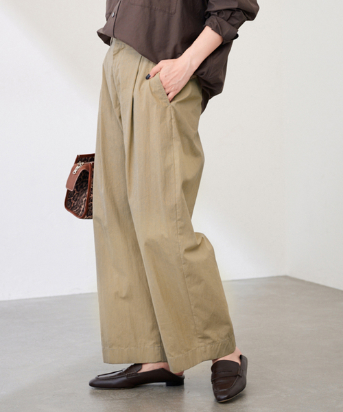 FRAMeWORK スラックス パンツ コットンナイロンクロップドパンツ