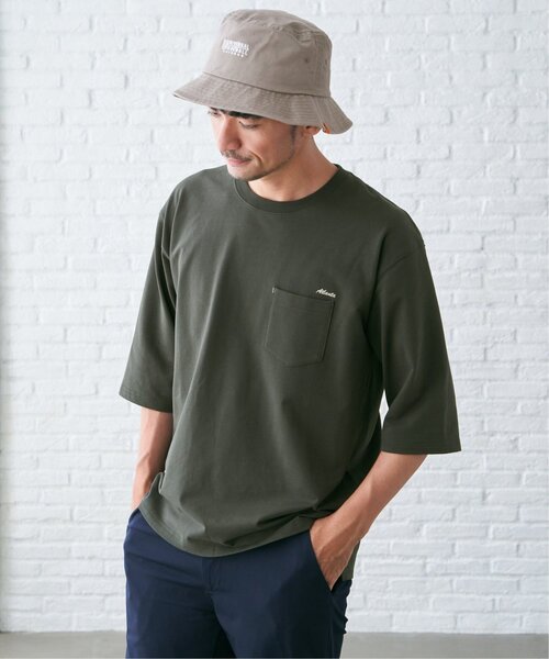 ikka（イッカ） tシャツ インレイ7分袖ポケットプリントT メンズ