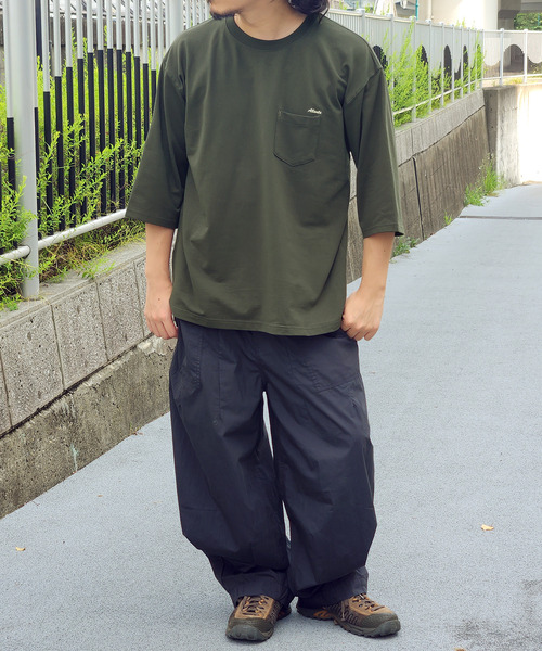 ikka（イッカ） tシャツ インレイ7分袖ポケットプリントT メンズ