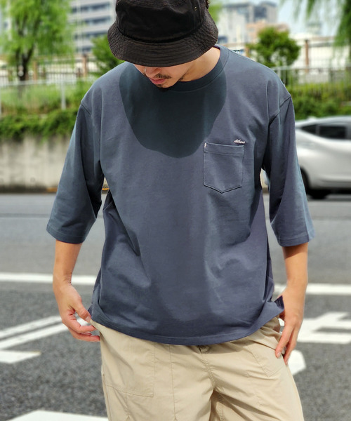 ikka（イッカ） tシャツ インレイ7分袖ポケットプリントT メンズ