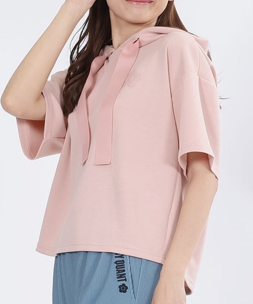 パーカー マリークワント mary quant バックロゴ半袖 パーカ レディース MARY QUANT パーカー マリークワント mary quant バックロゴ半袖
