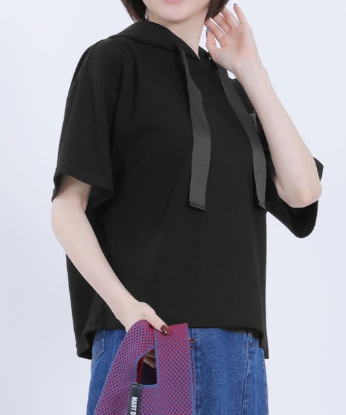 パーカー マリークワント mary quant バックロゴ半袖 パーカ レディース バックロゴ半袖 パーカ（パーカー）｜MARY QUANT（マリー