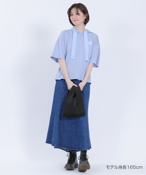 マリークワント 新作 完売色 ミントパフスリーブ袖パーカー 送料込み MARY QUANT パーカー マリークワント mary quant バックロゴ半袖