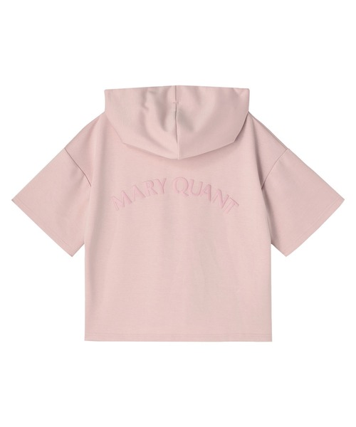 マリークワント MQ ロゴ フード付きパーカー クリーム MARY QUANT パーカー マリークワント mary quant バックロゴ半袖