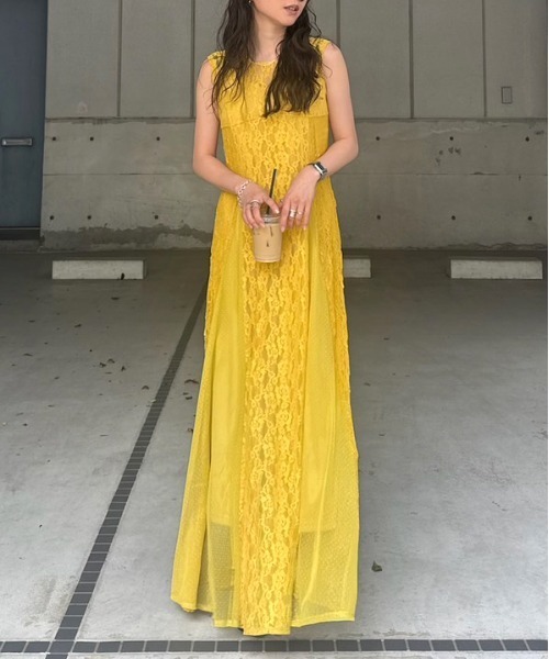 Ameri（アメリ） ワンピース MEDI SWITCH LACE SOFT DRESS : ZOZOTOWN