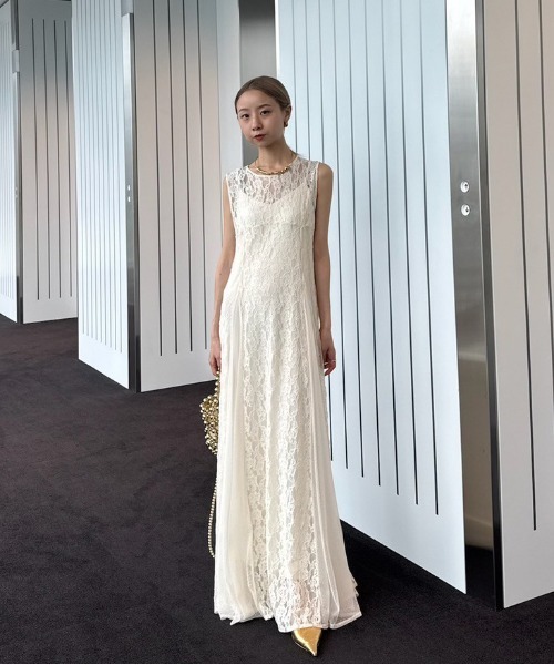 Ameri（アメリ） ワンピース MEDI SWITCH LACE SOFT DRESS : ZOZOTOWN